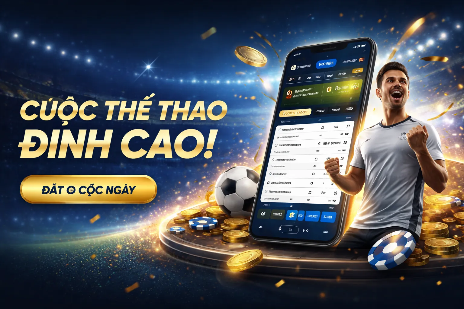 Sân vận động với trận đấu bóng đá sôi động tại sun clan hop